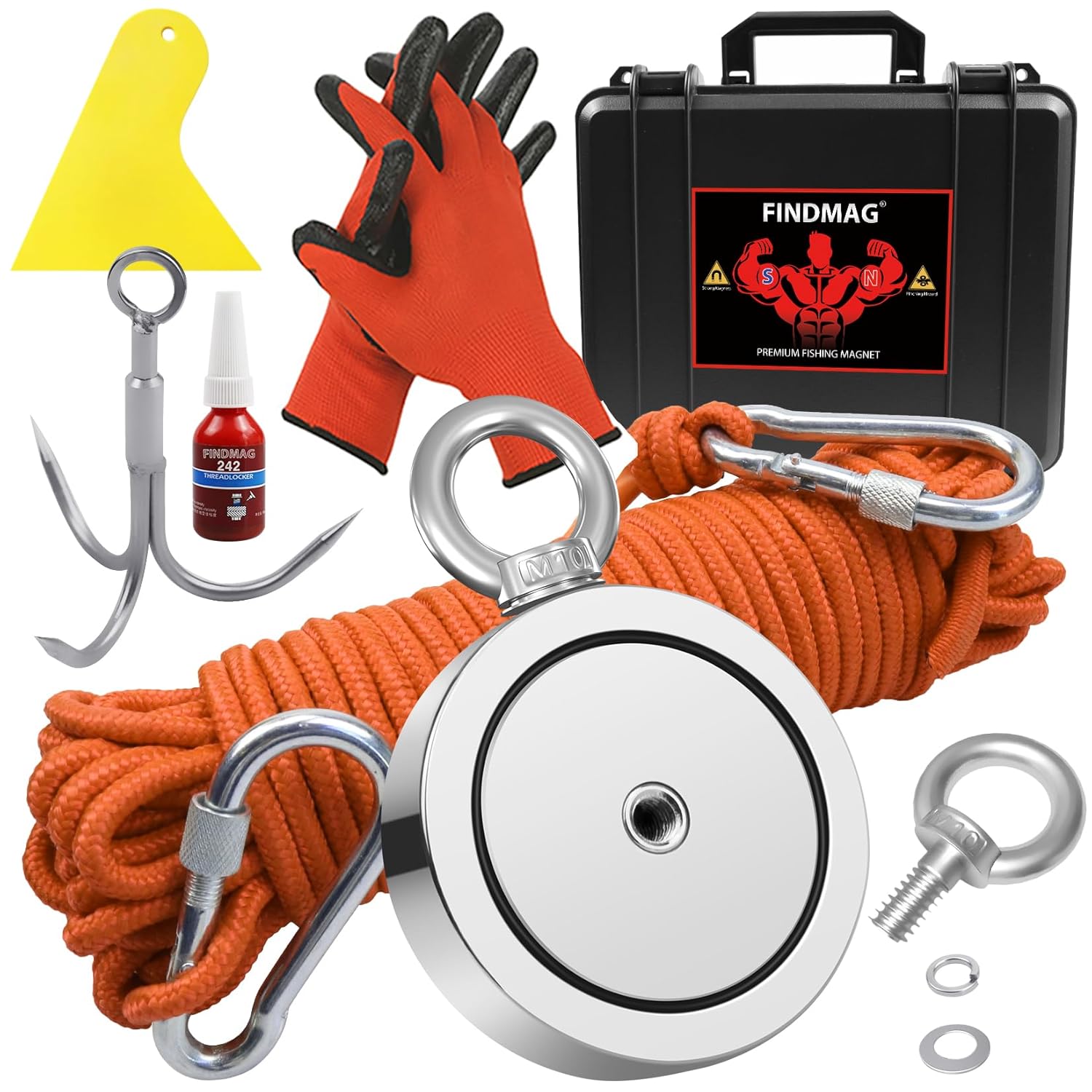 FindMag Neodym Fishing Magnet Kit - 1725 Lb pull force
