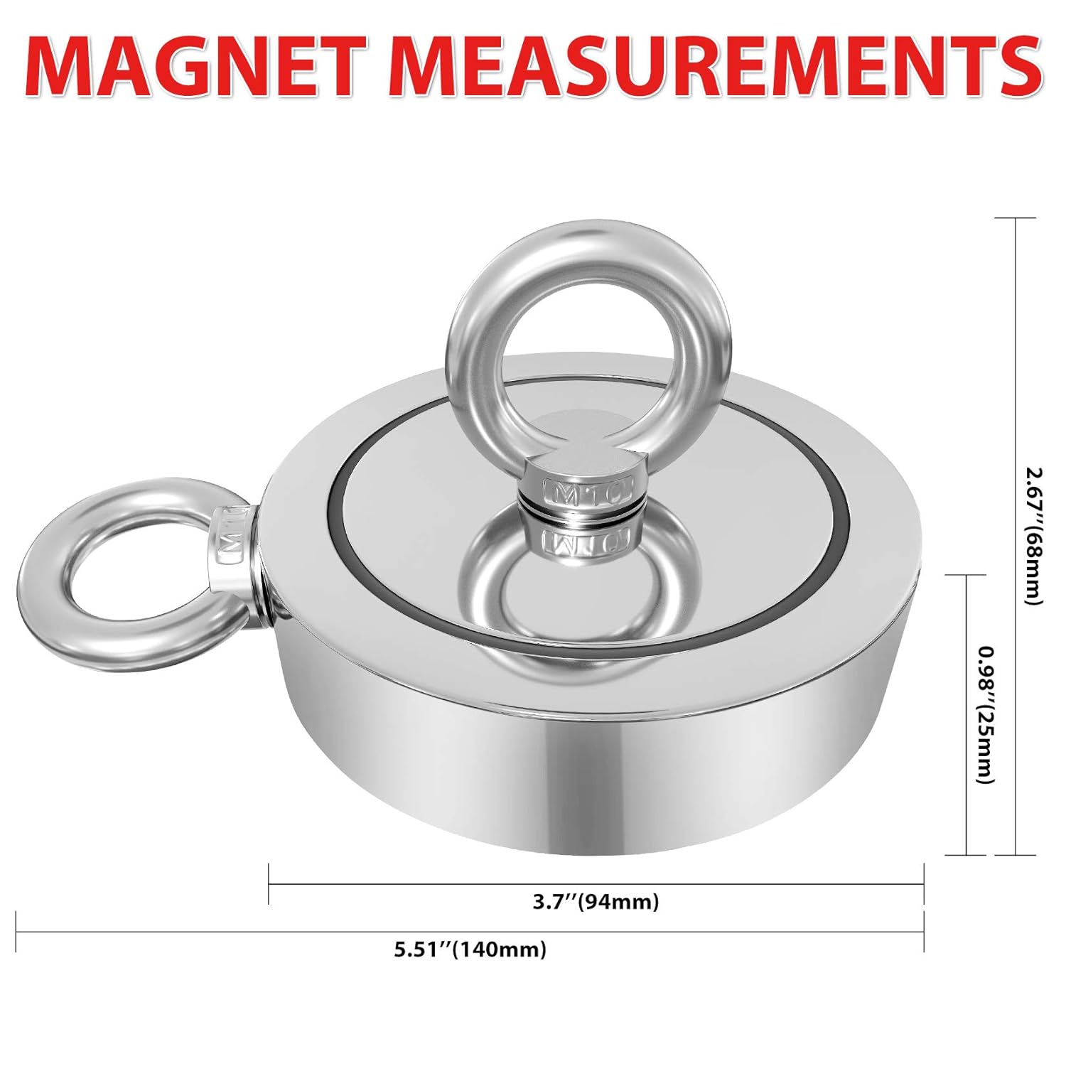 FindMag Neodym Fishing Magnet Kit - 1725 Lb pull force