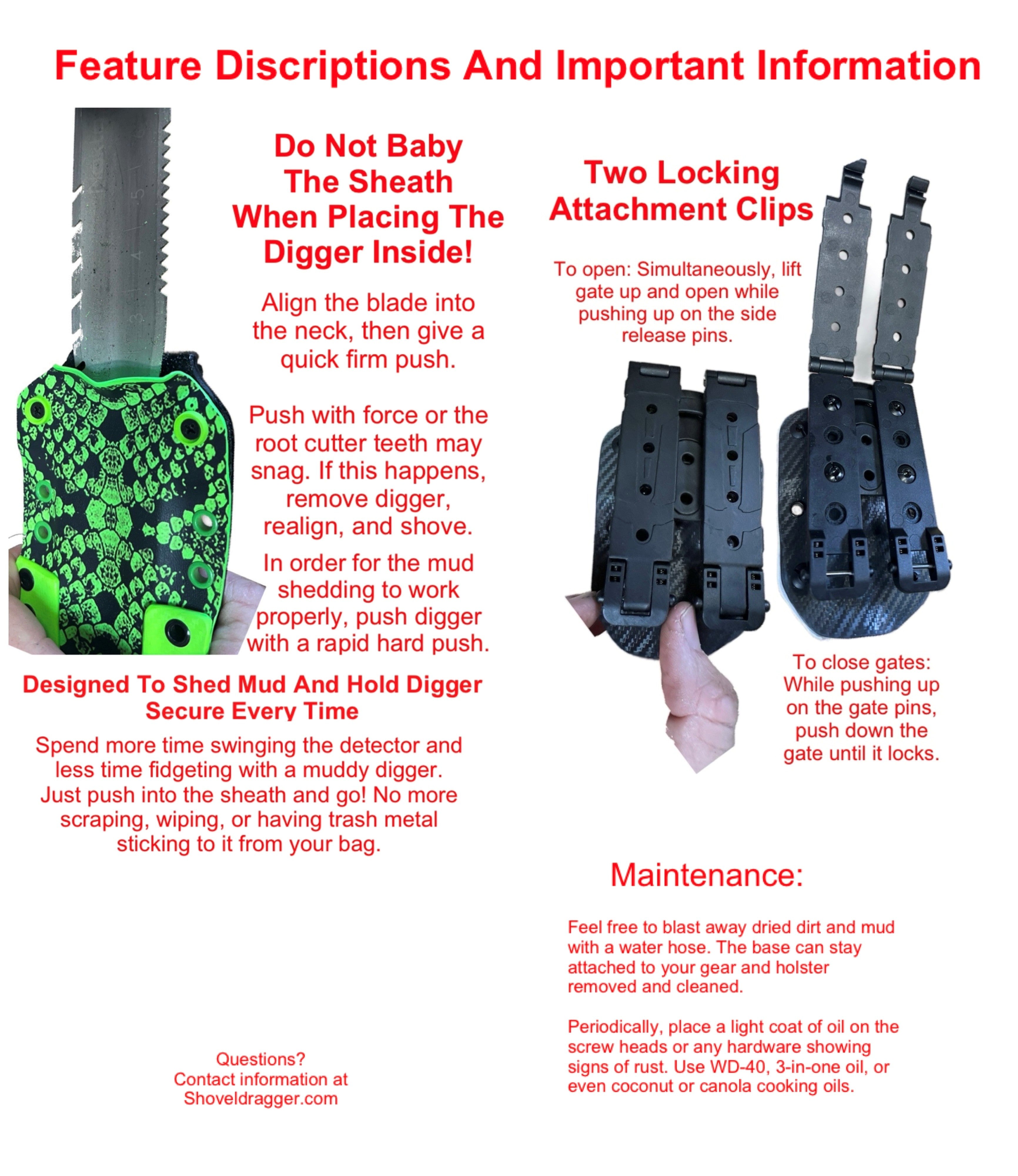 Shovel Dragger Molle Attachment Sheath for CKG Diggers