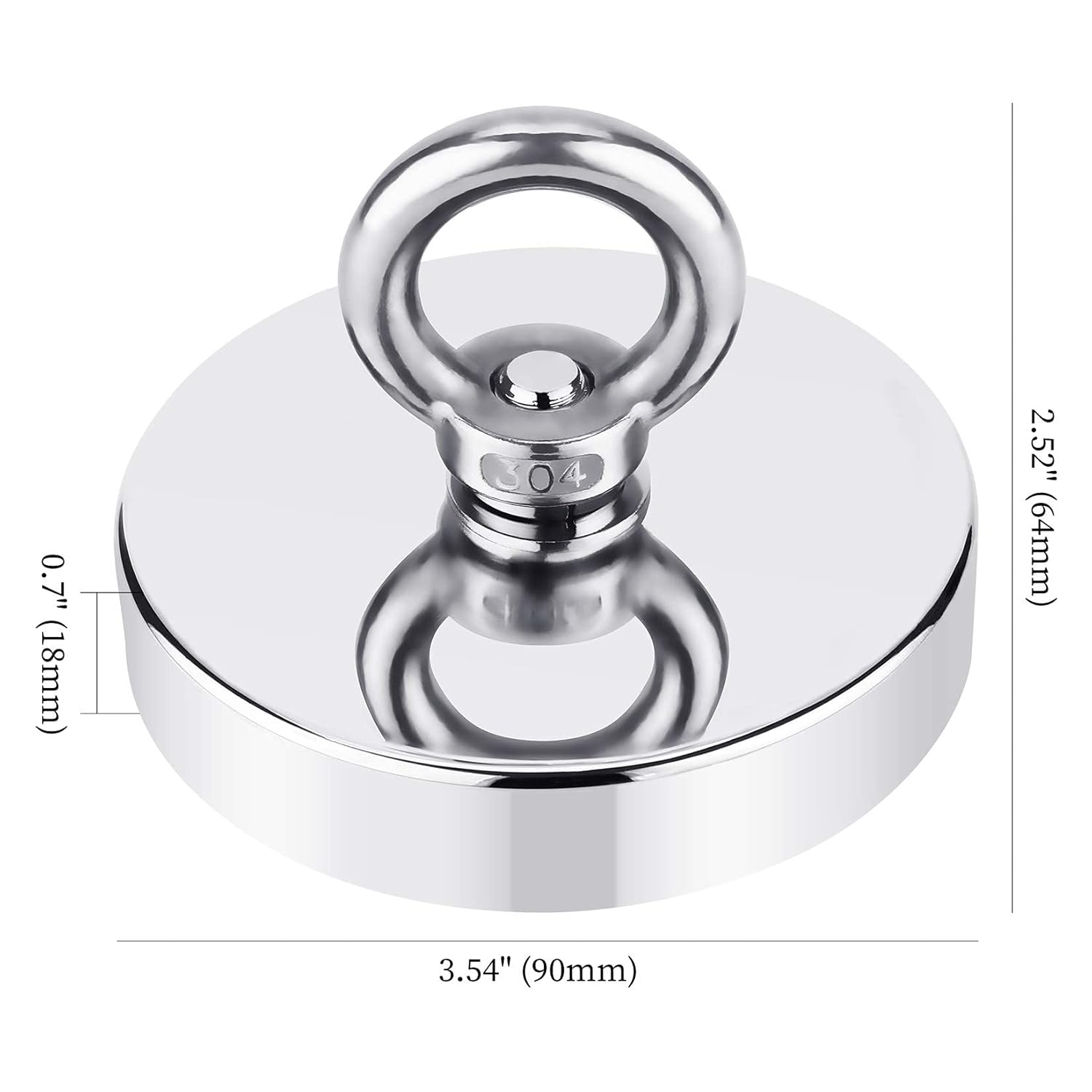 FindMag Neodymium Fishing Magnet Kit 1000lb pull force