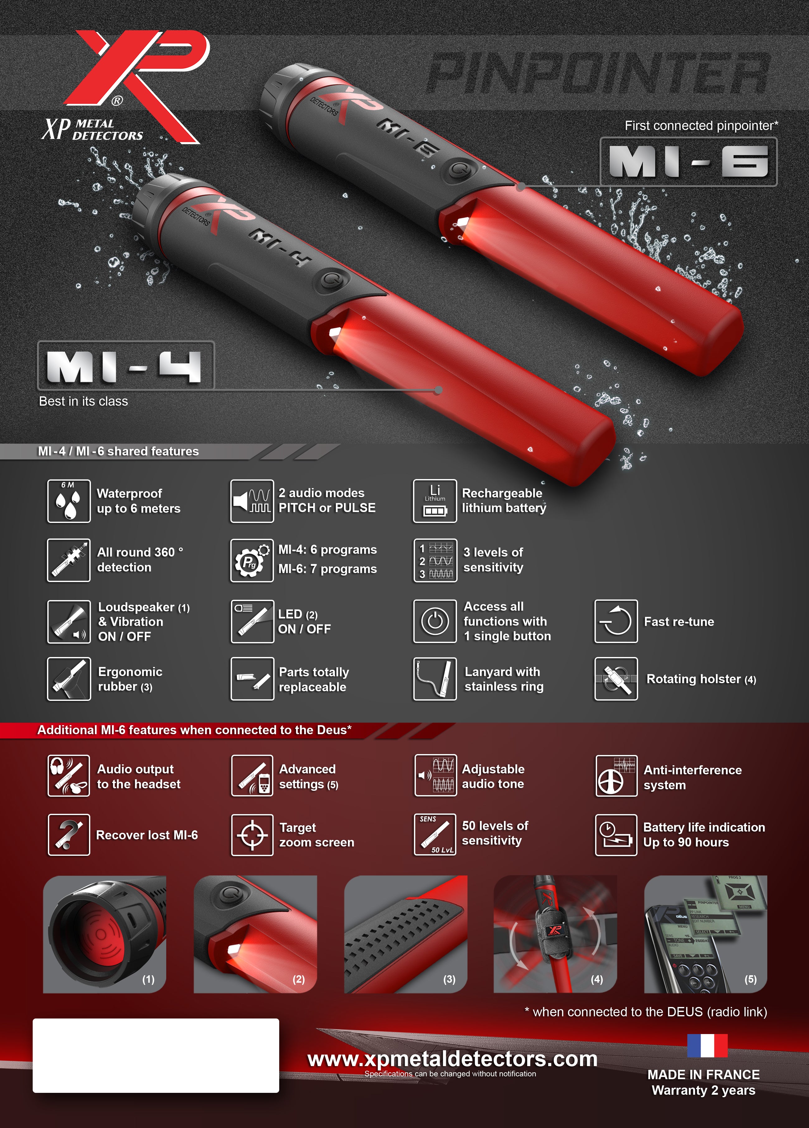 XP Deus- 22x35RCEA Detector + WS AUDIO + MI-6 Pinpointer