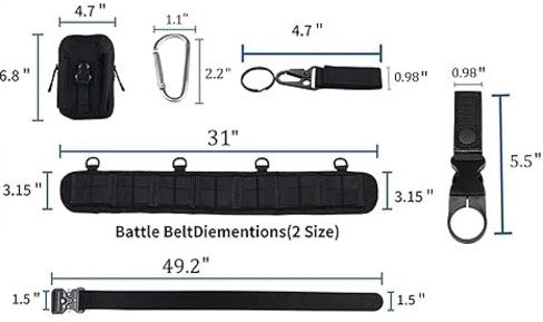 Battle Belt Tactical Molle Belt and Suspender Set