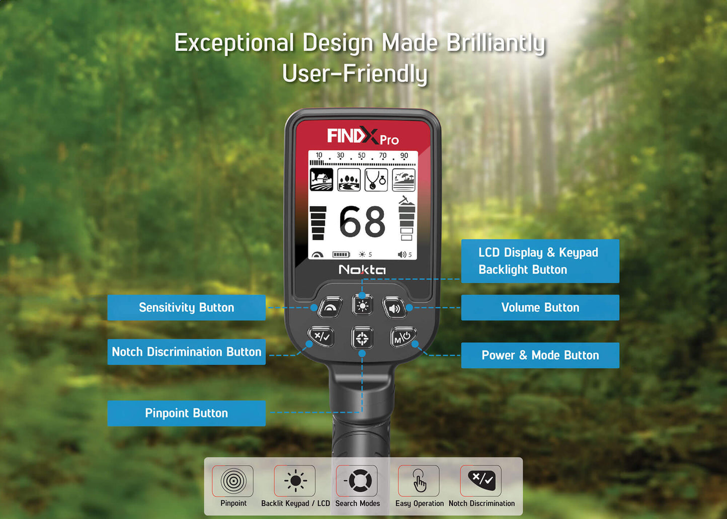 Nokta FINDX PRO with Premium Digger and Carrybag