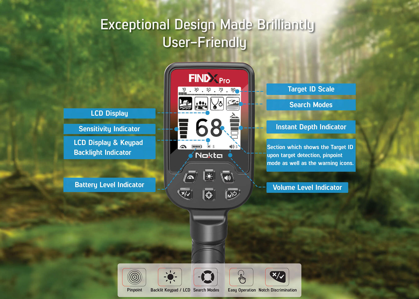 Nokta FINDX PRO with Premium Digger and Carrybag